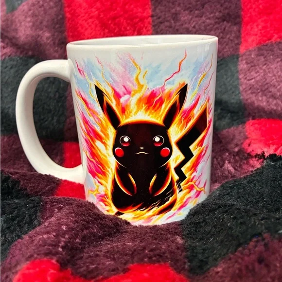 Pikachu Fire Mug - Black and Red - Picture 2 of 3